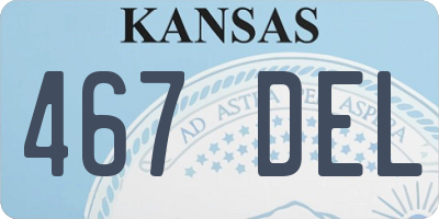 KS license plate 467DEL