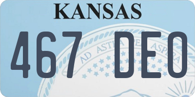 KS license plate 467DEO