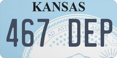 KS license plate 467DEP