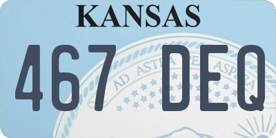 KS license plate 467DEQ