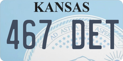KS license plate 467DET