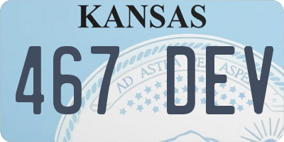 KS license plate 467DEV