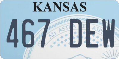 KS license plate 467DEW