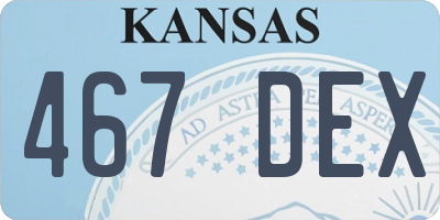 KS license plate 467DEX