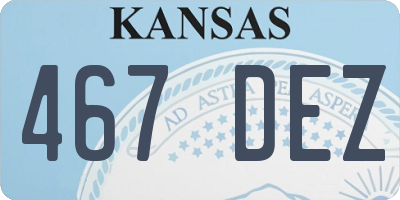 KS license plate 467DEZ