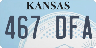 KS license plate 467DFA
