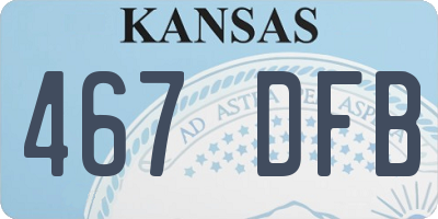 KS license plate 467DFB