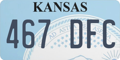 KS license plate 467DFC