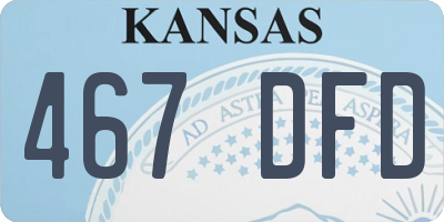 KS license plate 467DFD