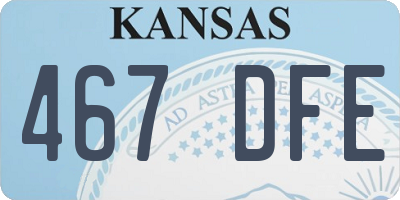 KS license plate 467DFE