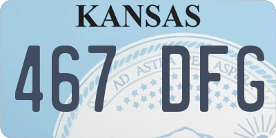 KS license plate 467DFG