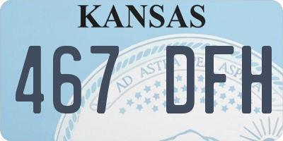 KS license plate 467DFH
