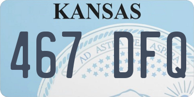 KS license plate 467DFQ