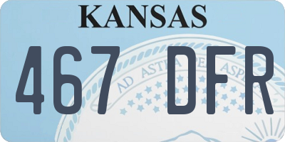 KS license plate 467DFR