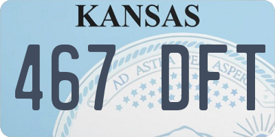 KS license plate 467DFT