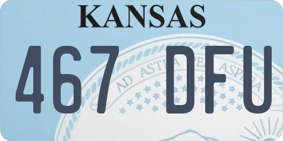KS license plate 467DFU