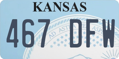 KS license plate 467DFW