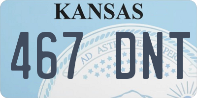KS license plate 467DNT