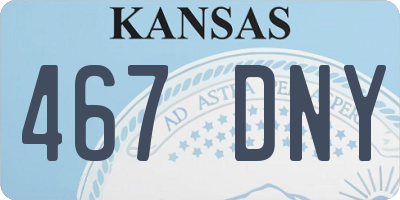 KS license plate 467DNY