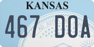 KS license plate 467DOA