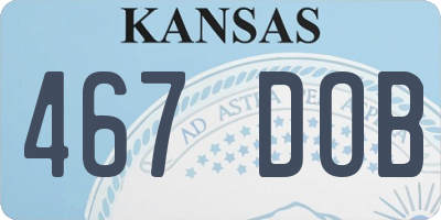 KS license plate 467DOB