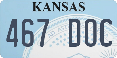 KS license plate 467DOC