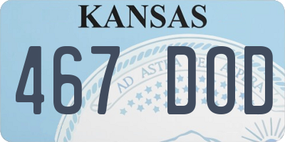 KS license plate 467DOD