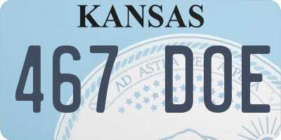 KS license plate 467DOE