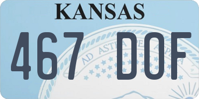 KS license plate 467DOF
