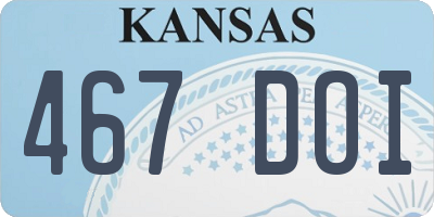 KS license plate 467DOI