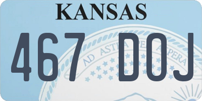 KS license plate 467DOJ