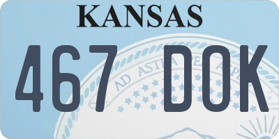 KS license plate 467DOK