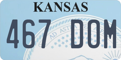 KS license plate 467DOM