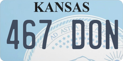 KS license plate 467DON