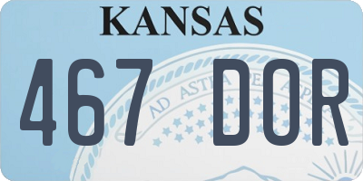 KS license plate 467DOR