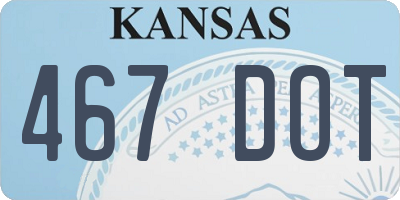 KS license plate 467DOT