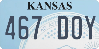 KS license plate 467DOY