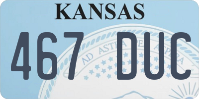 KS license plate 467DUC