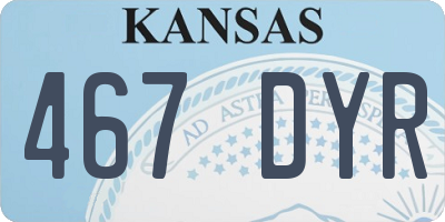 KS license plate 467DYR