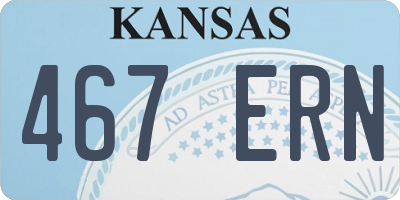 KS license plate 467ERN