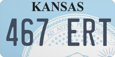KS license plate 467ERT