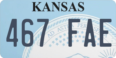 KS license plate 467FAE