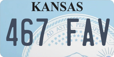 KS license plate 467FAV