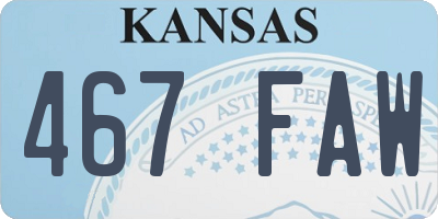 KS license plate 467FAW