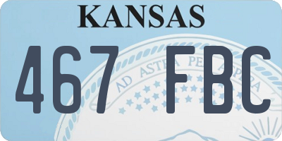 KS license plate 467FBC