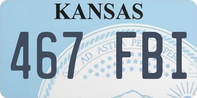 KS license plate 467FBI