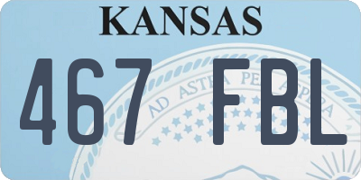 KS license plate 467FBL