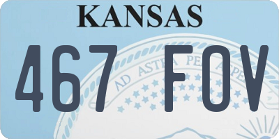 KS license plate 467FOV