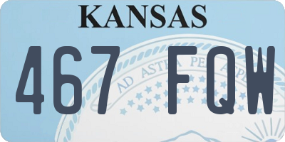 KS license plate 467FQW