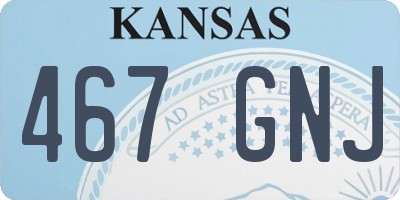 KS license plate 467GNJ
